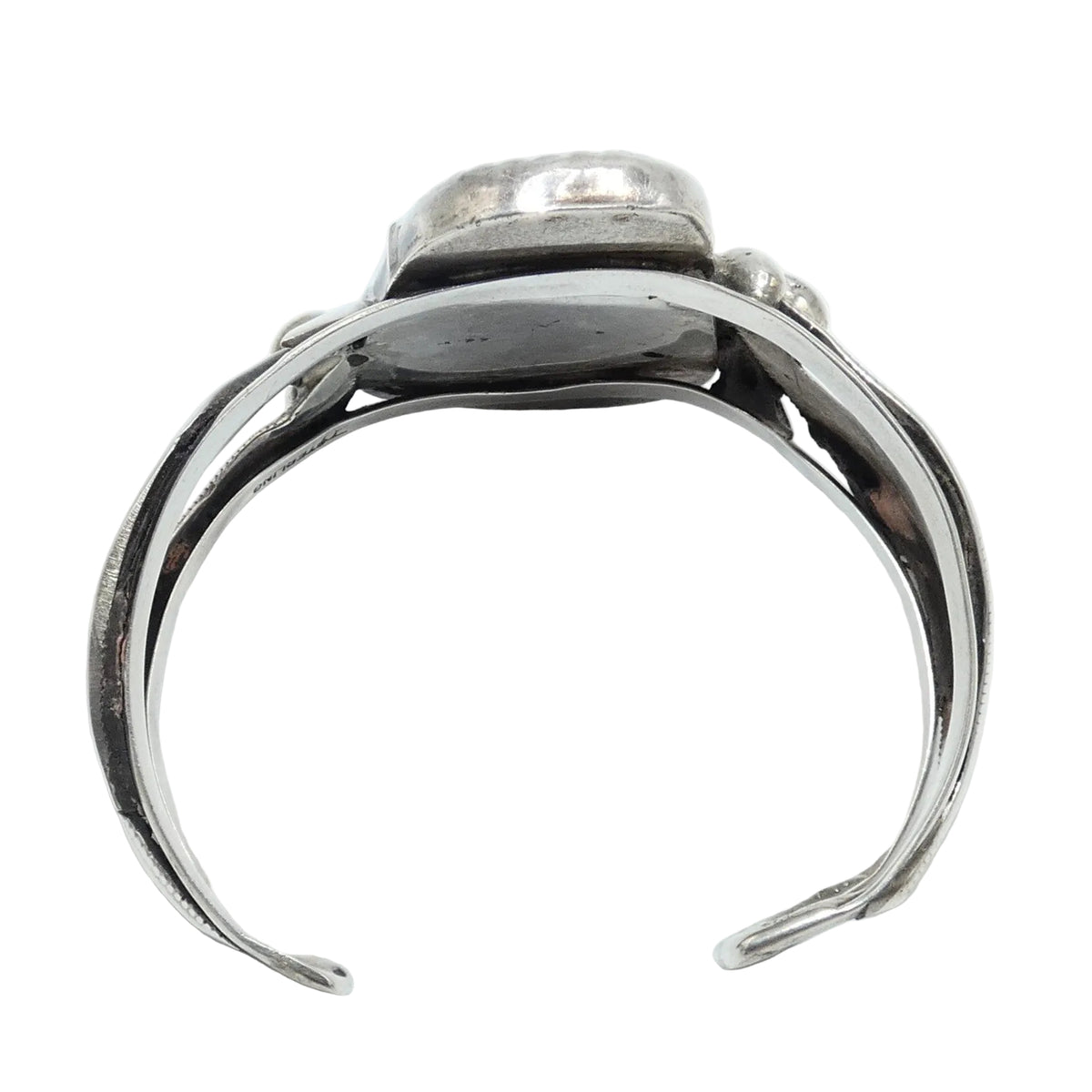 Vintage Navajo Sterling Silver White Buffalo Cuff Richard Hoskie