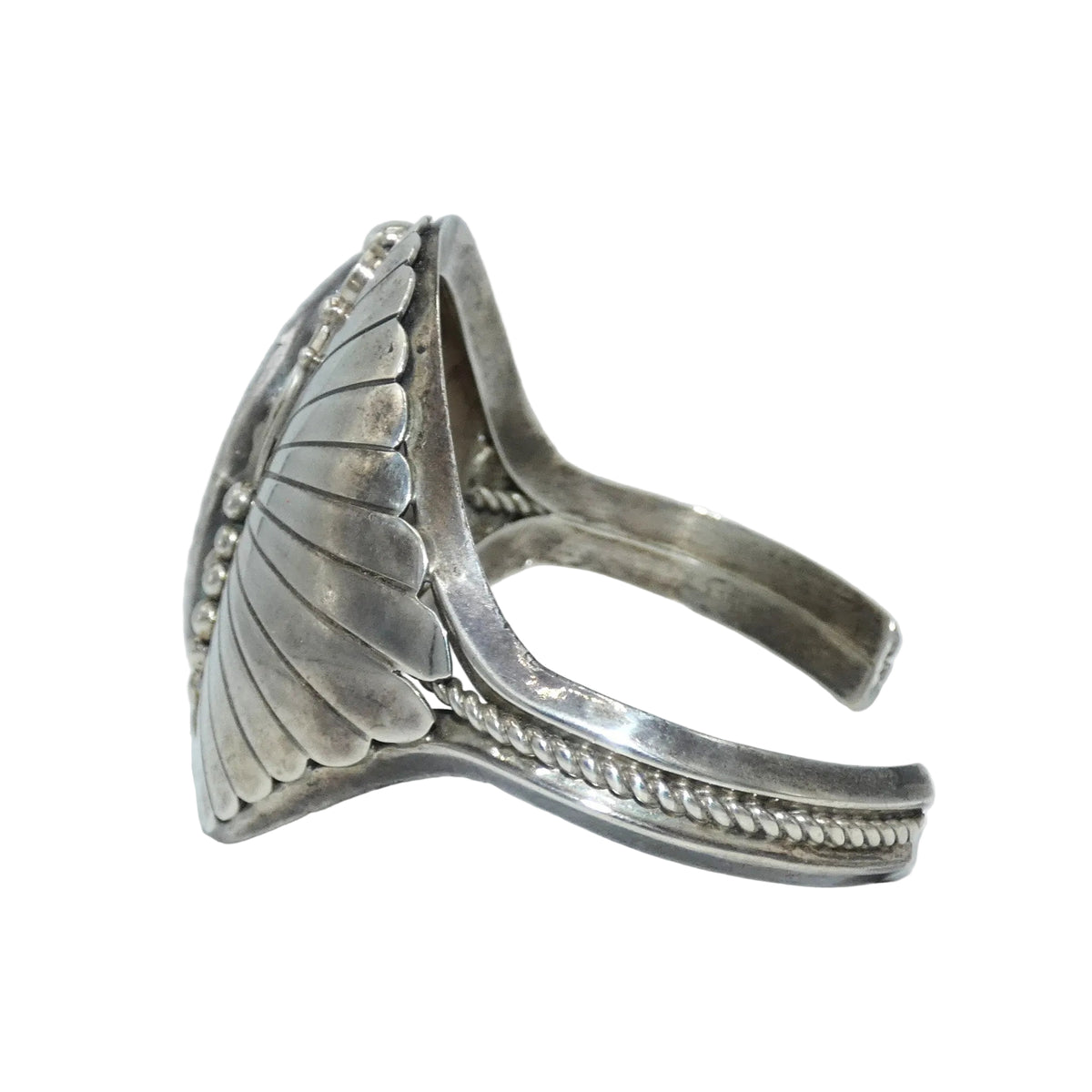 Vintage Sterling Silver Onyx Cuff Bracelet