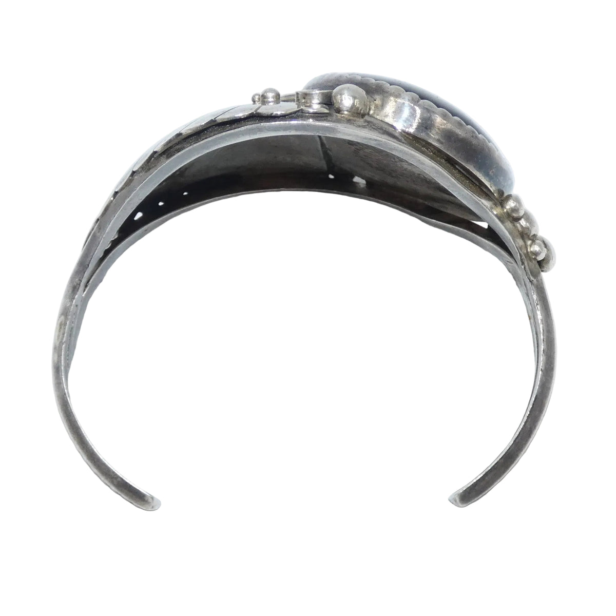 Vintage Sterling Silver Onyx Cuff Bracelet