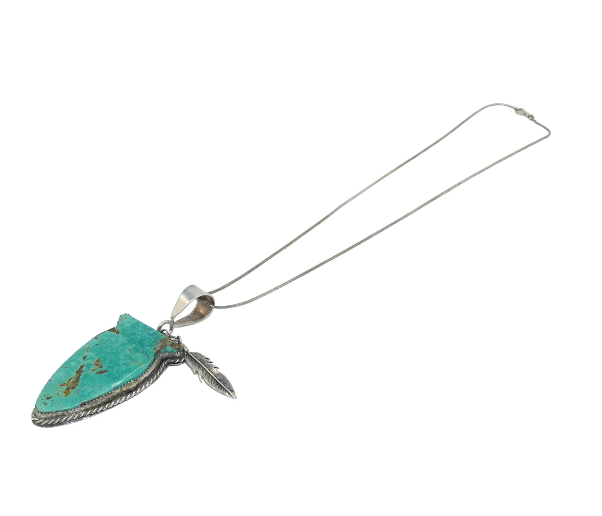 Vintage Sterling Silver Turquoise Arrow Pendant