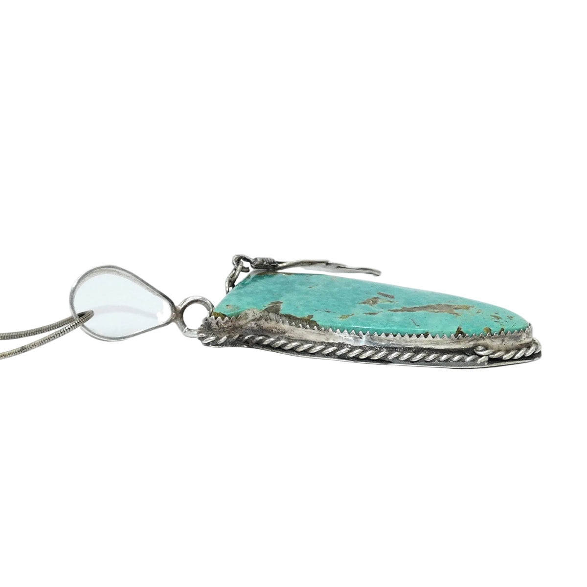 Vintage Sterling Silver Turquoise Arrow Pendant