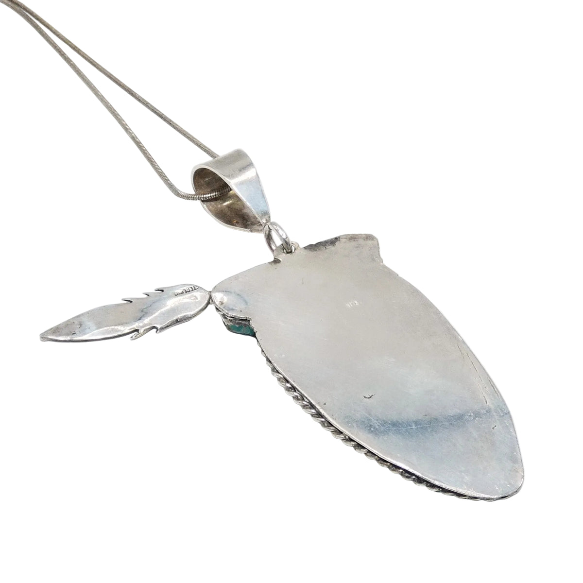 Vintage Sterling Silver Turquoise Arrow Pendant