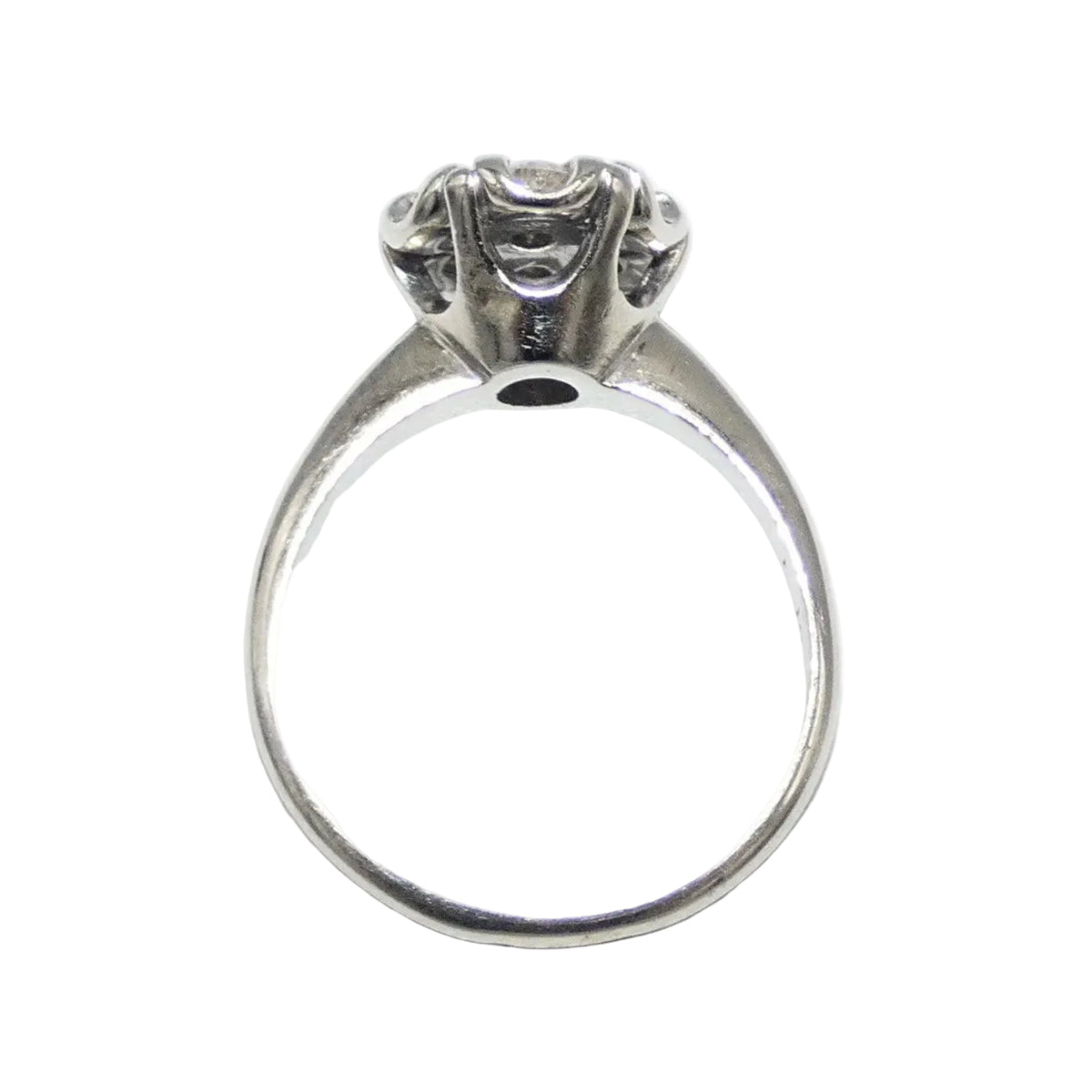 Mid Century 14k White gold Cluster 1 ct. Diamond Ring