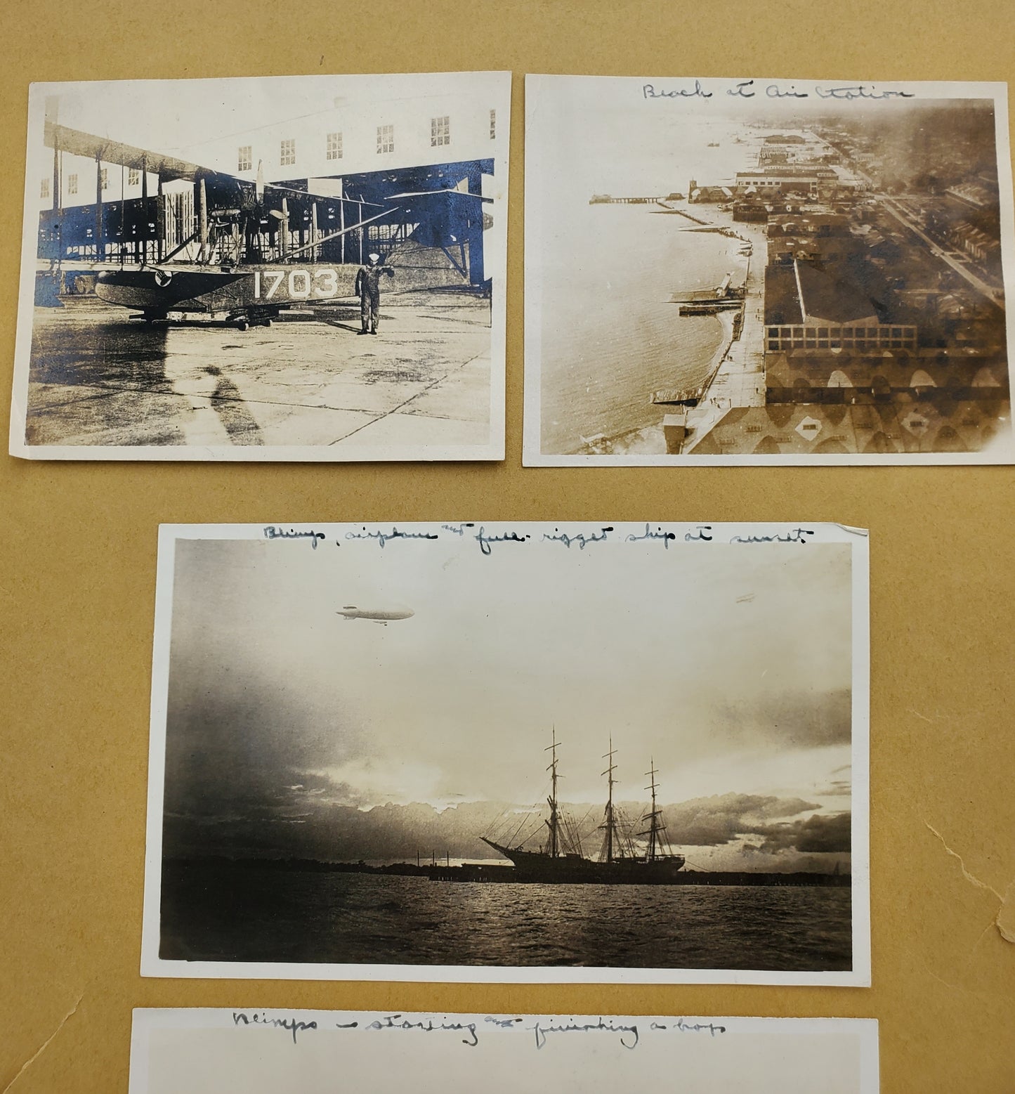 WWI Era Biplane and Dirigible U.S. Naval Air Station Pensacola, Florida Photographs