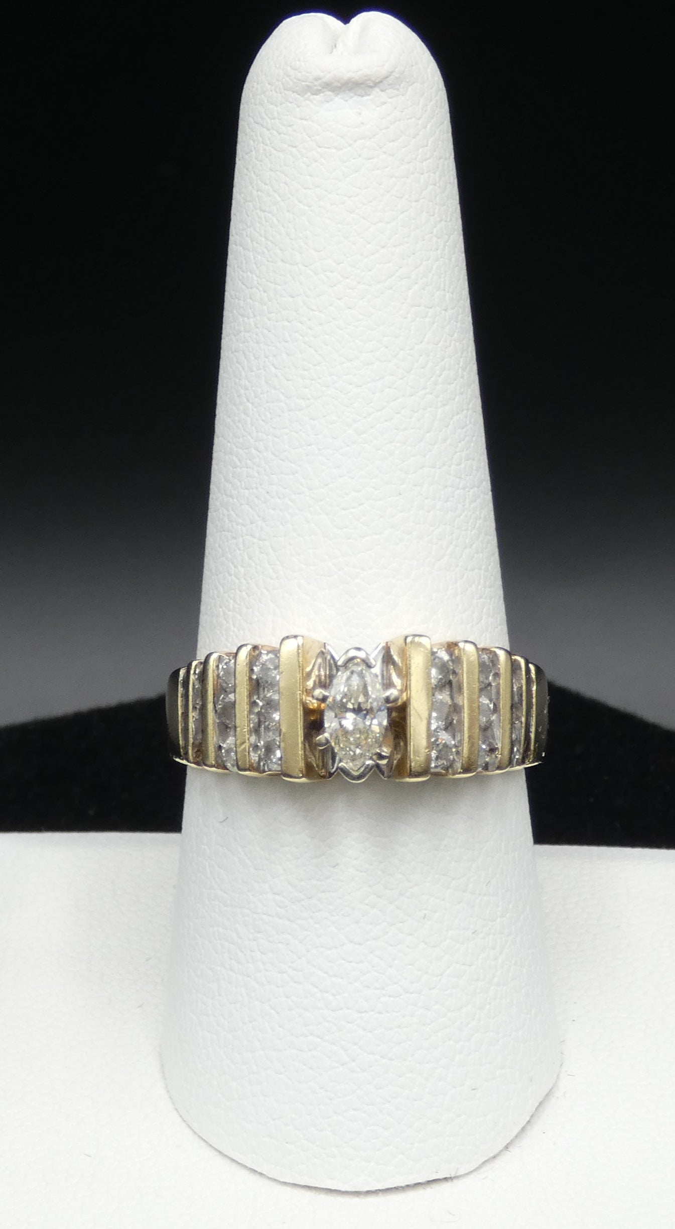 14k Gold Marquise Diamond Ring