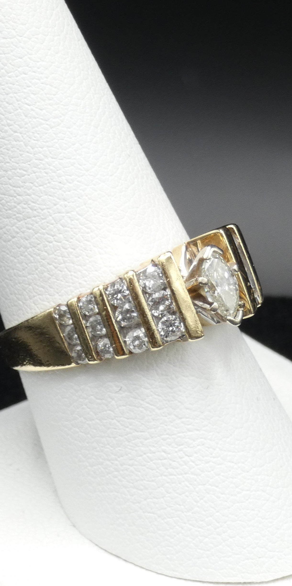 14k Gold Marquise Diamond Ring