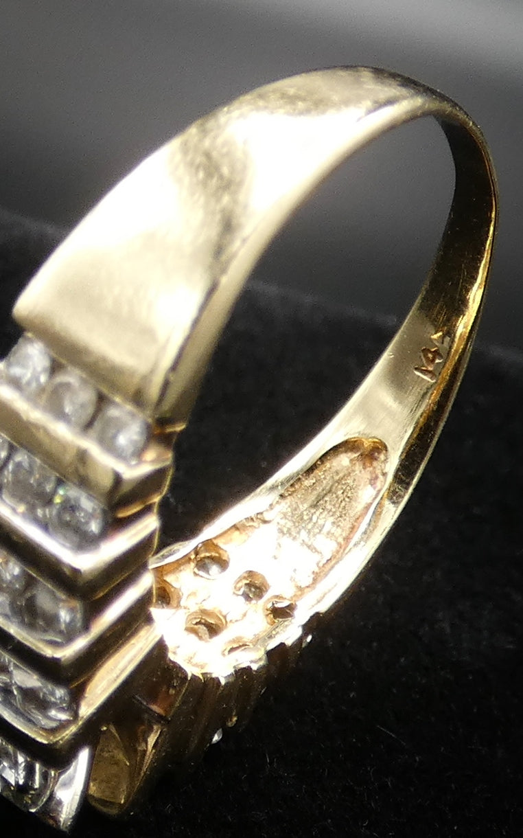 14k Gold Marquise Diamond Ring