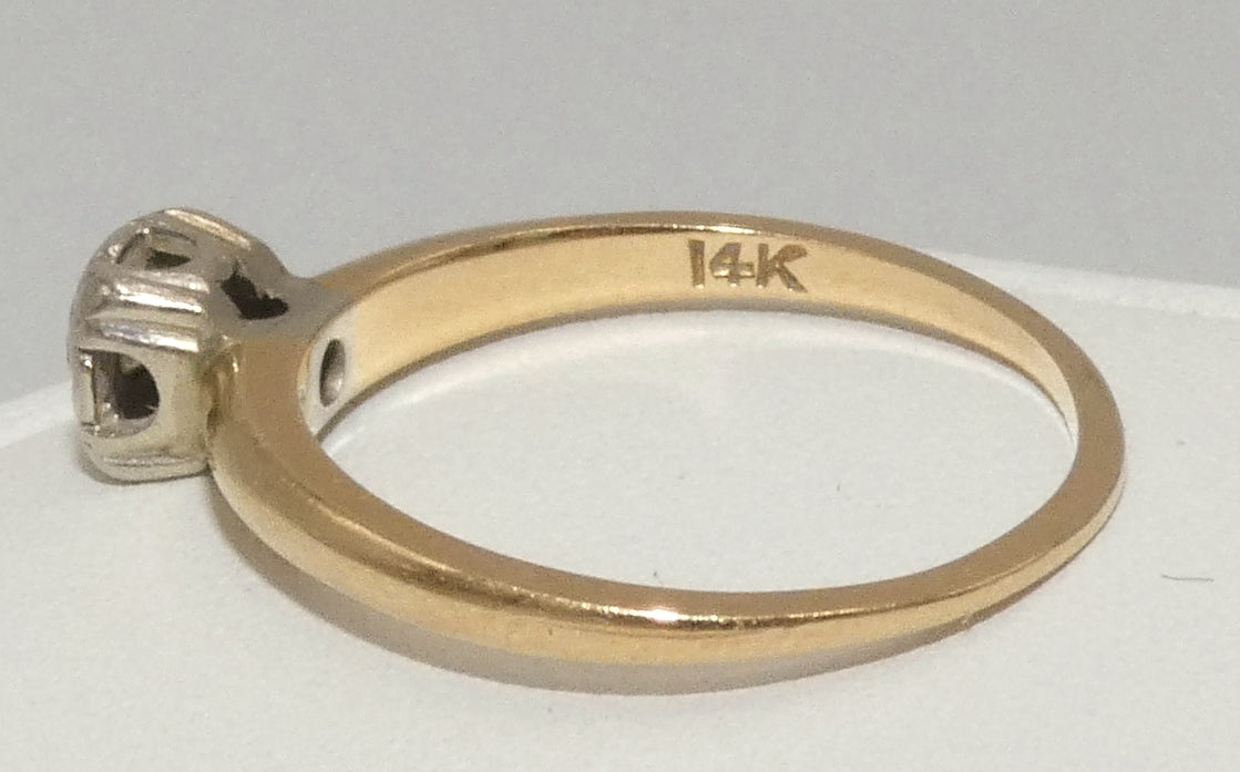 14K Gold Diamond Solitaire Ring