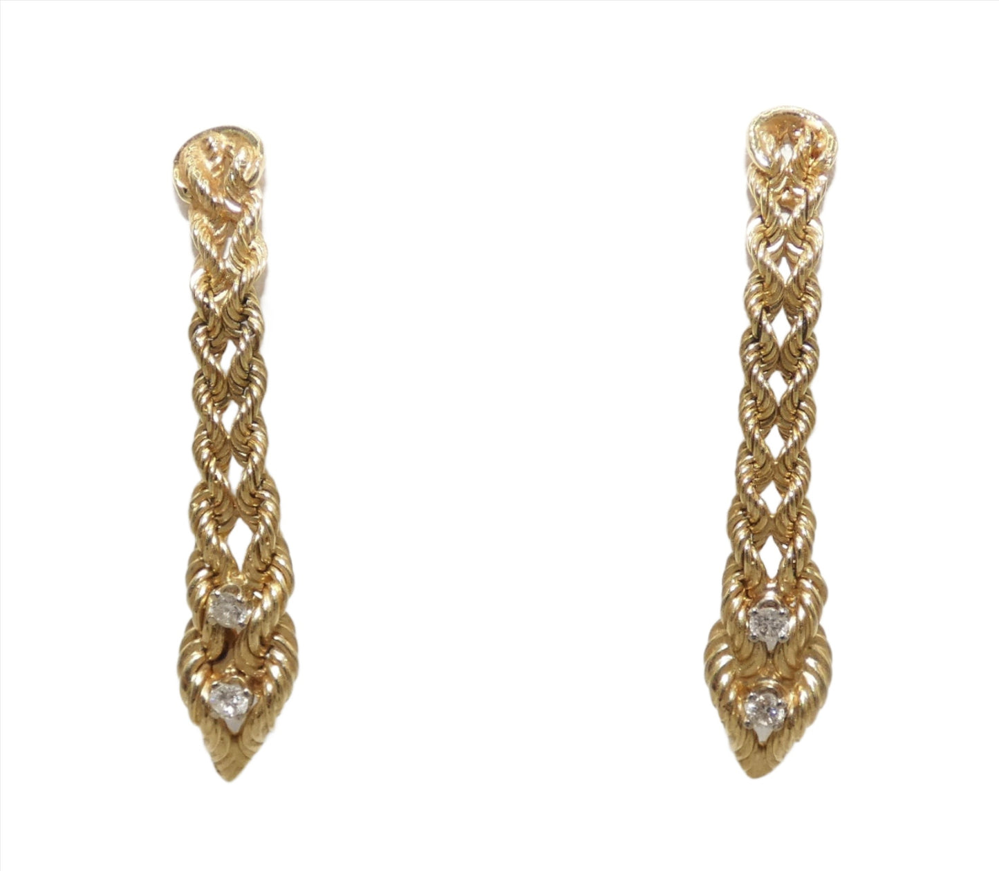 14K Necklace, Earrings, and Ring with Diamonds