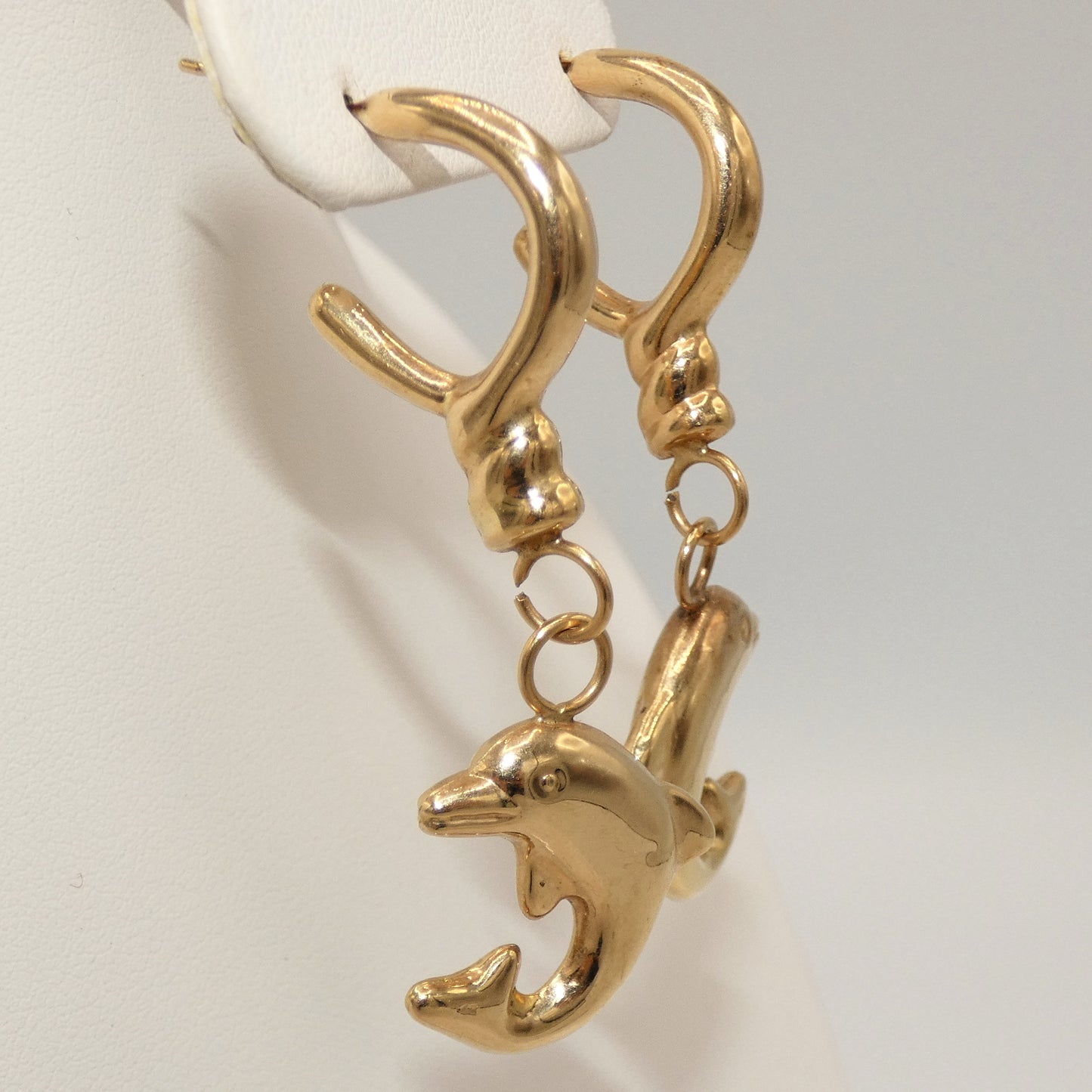 14K Gold Dolphin Earrings