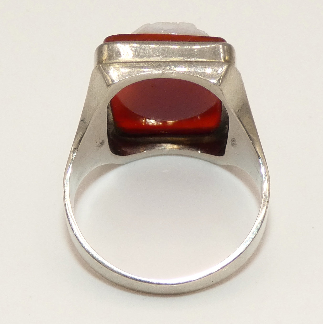 14K White Gold Cameo Ring