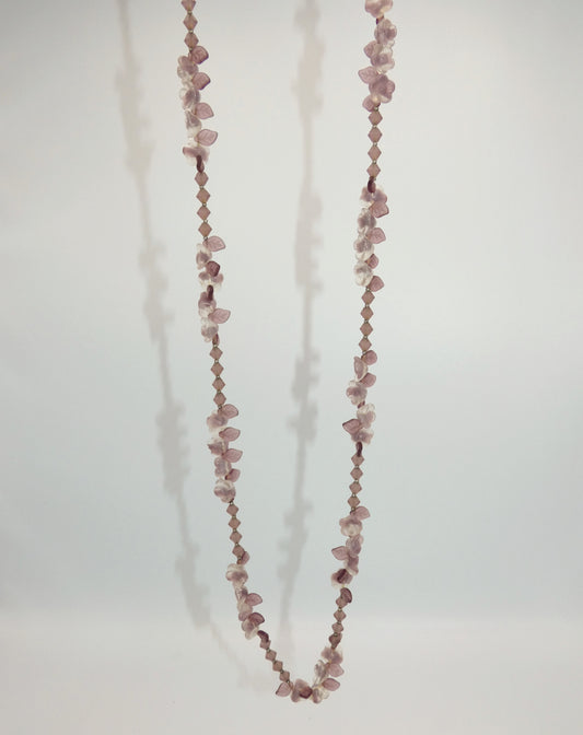 Amethyst Glass Flower Necklace
