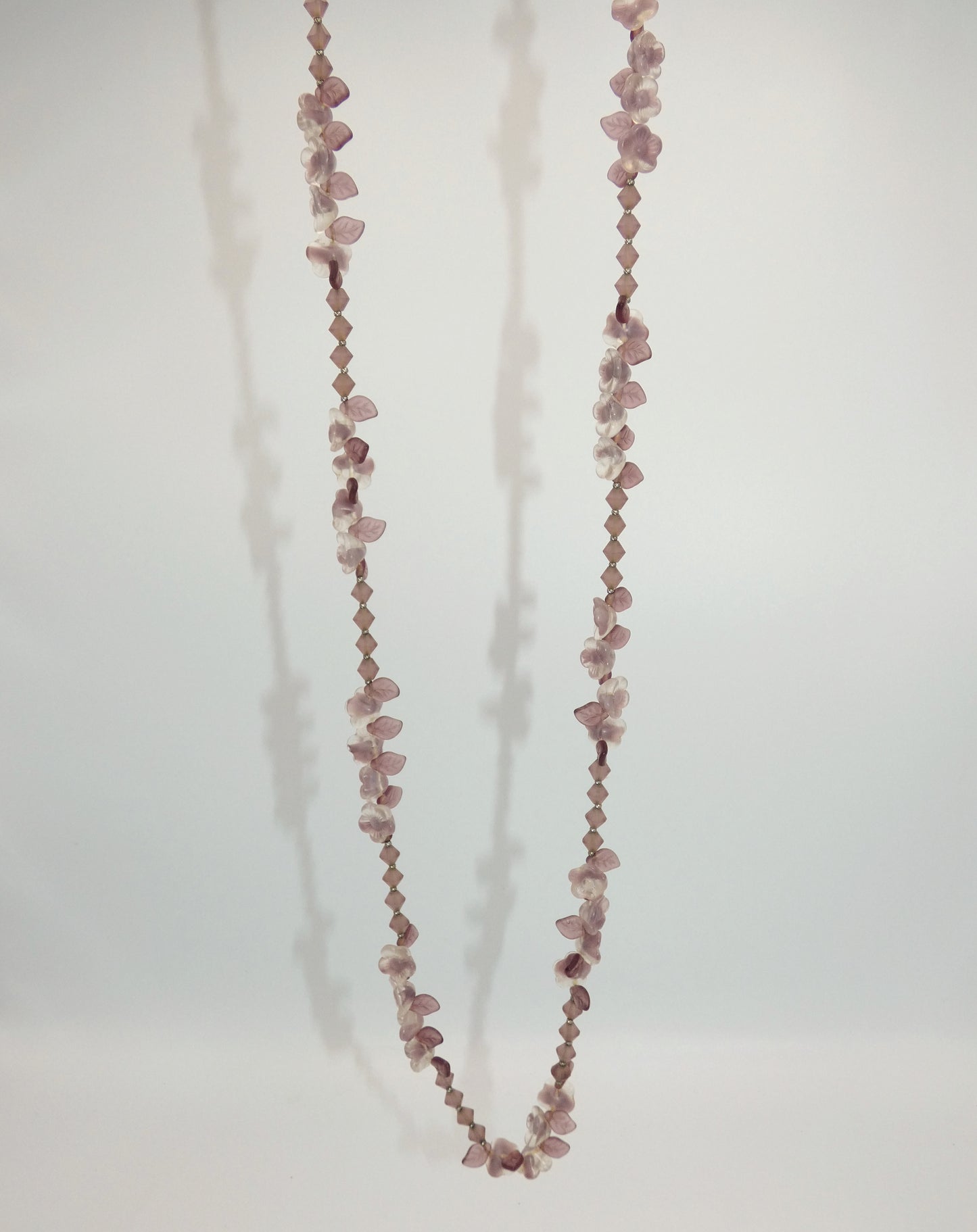 Amethyst Glass Flower Necklace