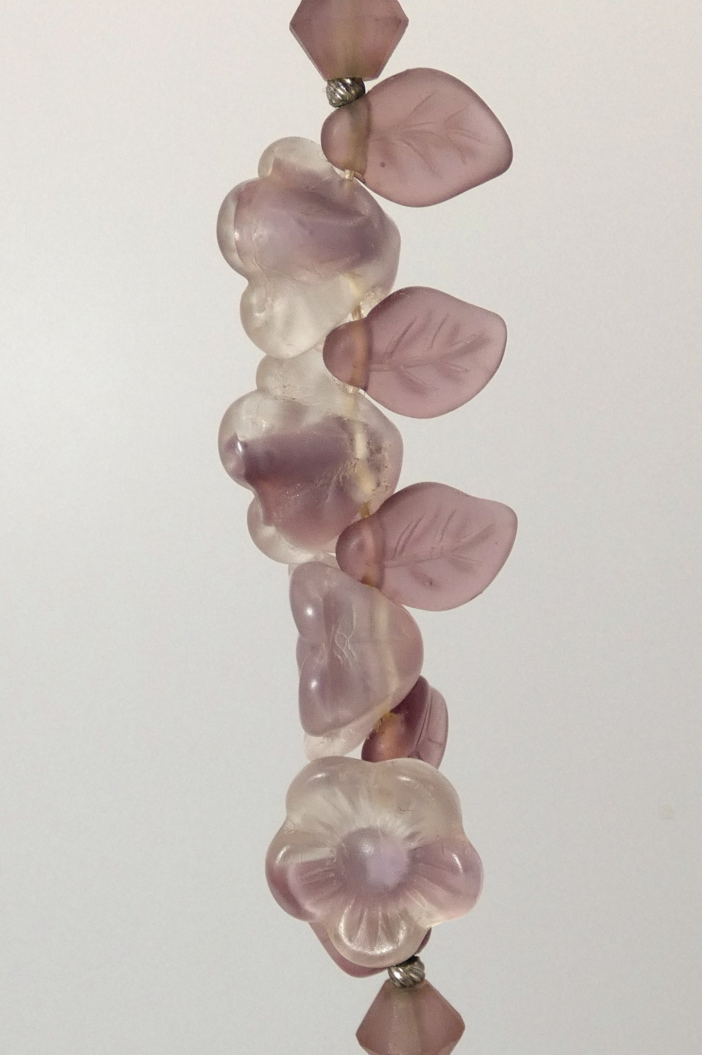 Amethyst Glass Flower Necklace