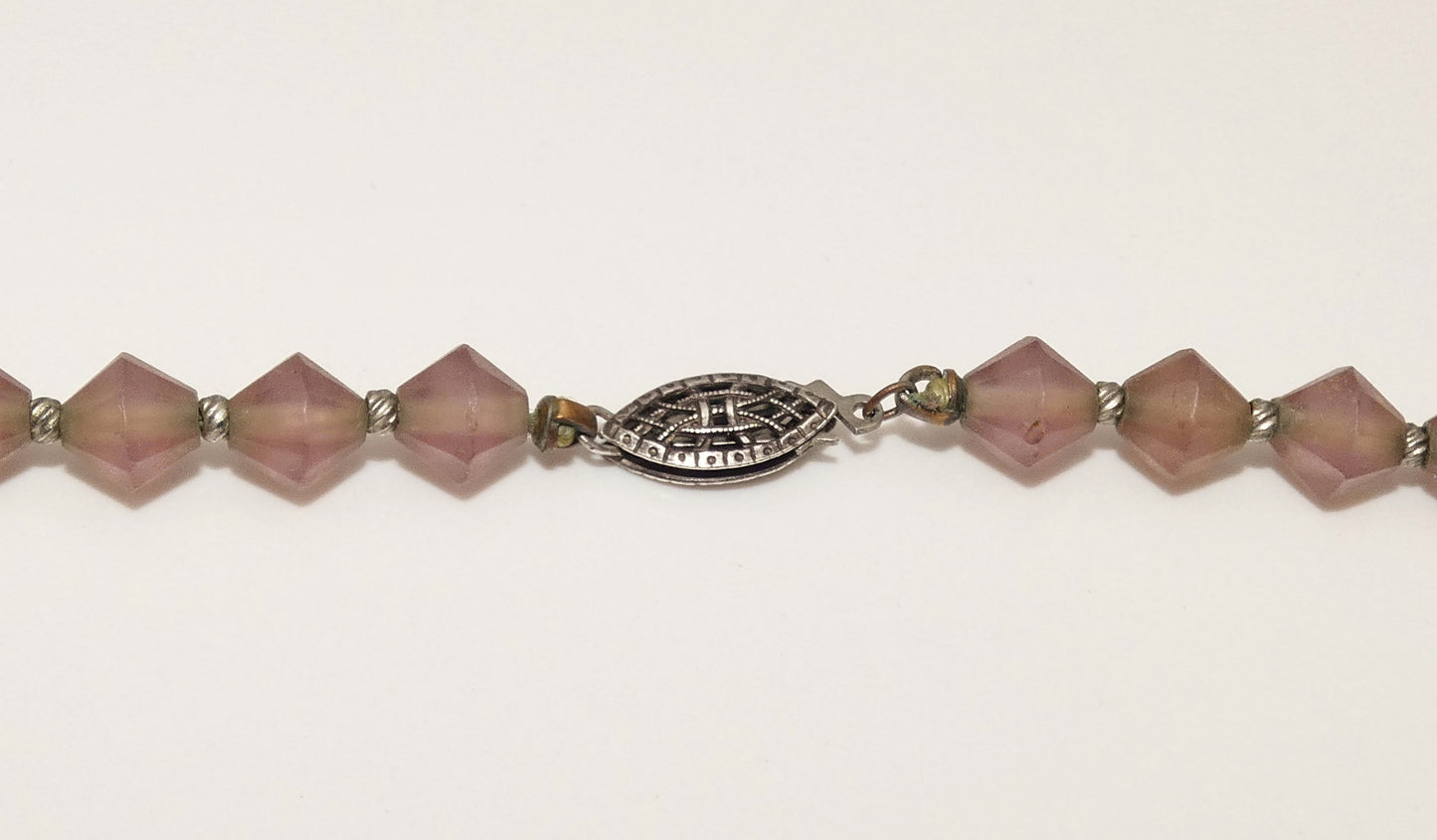 Amethyst Glass Flower Necklace