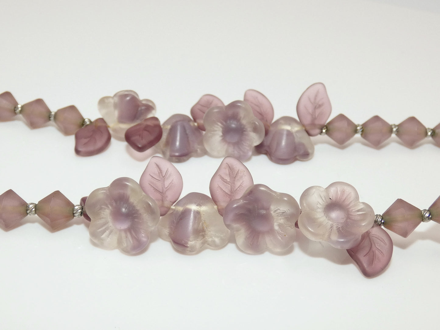Amethyst Glass Flower Necklace