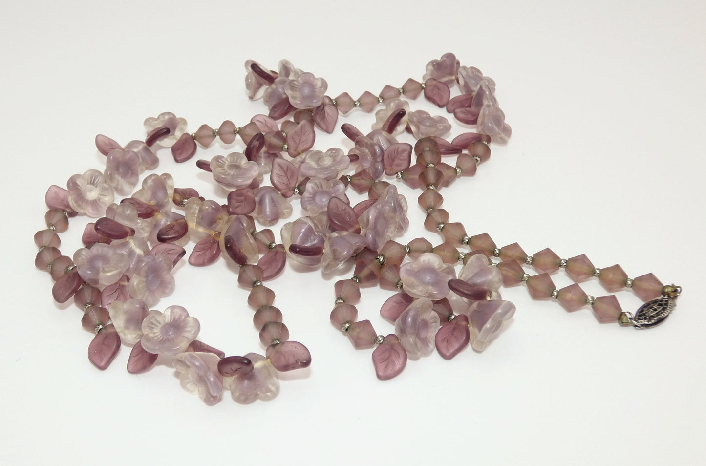 Amethyst Glass Flower Necklace