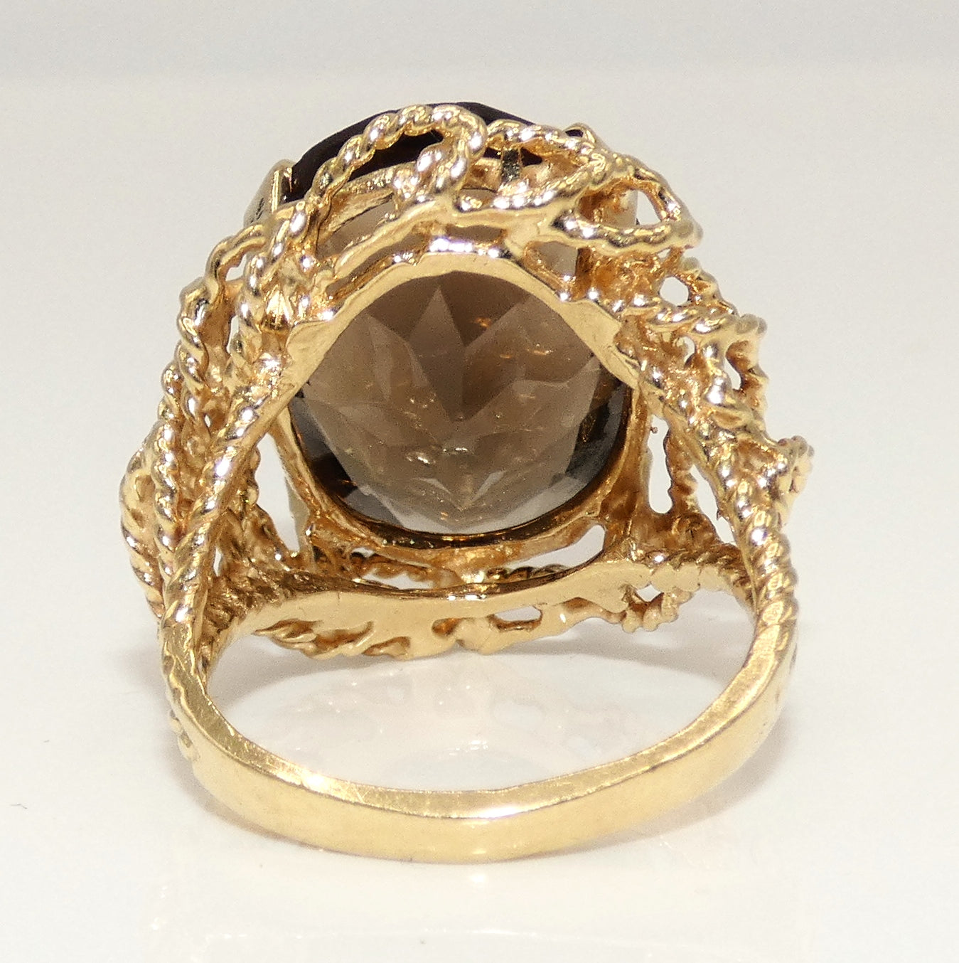 14K Gold Burnt Amethyst Ring