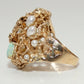 14K Gold Cultured Pearls, Diamonds & Opals Custom Ring