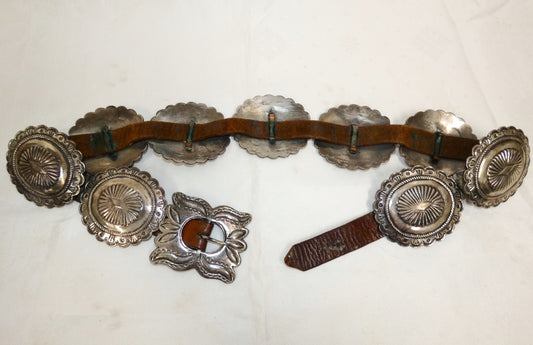 Vintage Sterling Silver Concha Belt