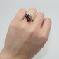 14K Gold Ruby, Sapphires, & Diamond Flower Ring