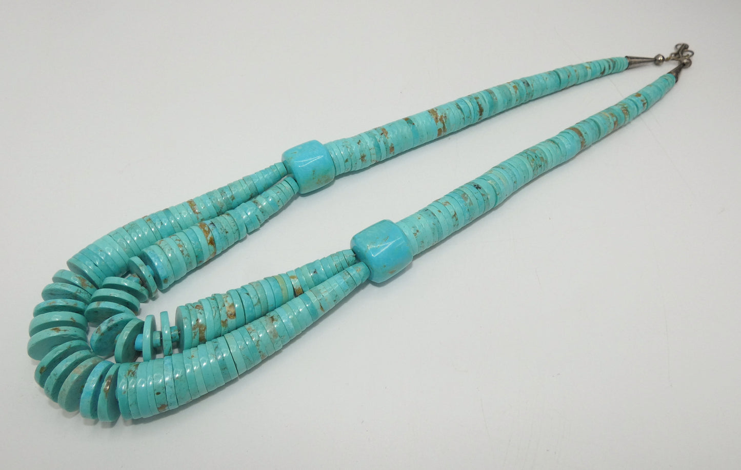 Santa Domingo Heishi Turquoise Double Row Necklace