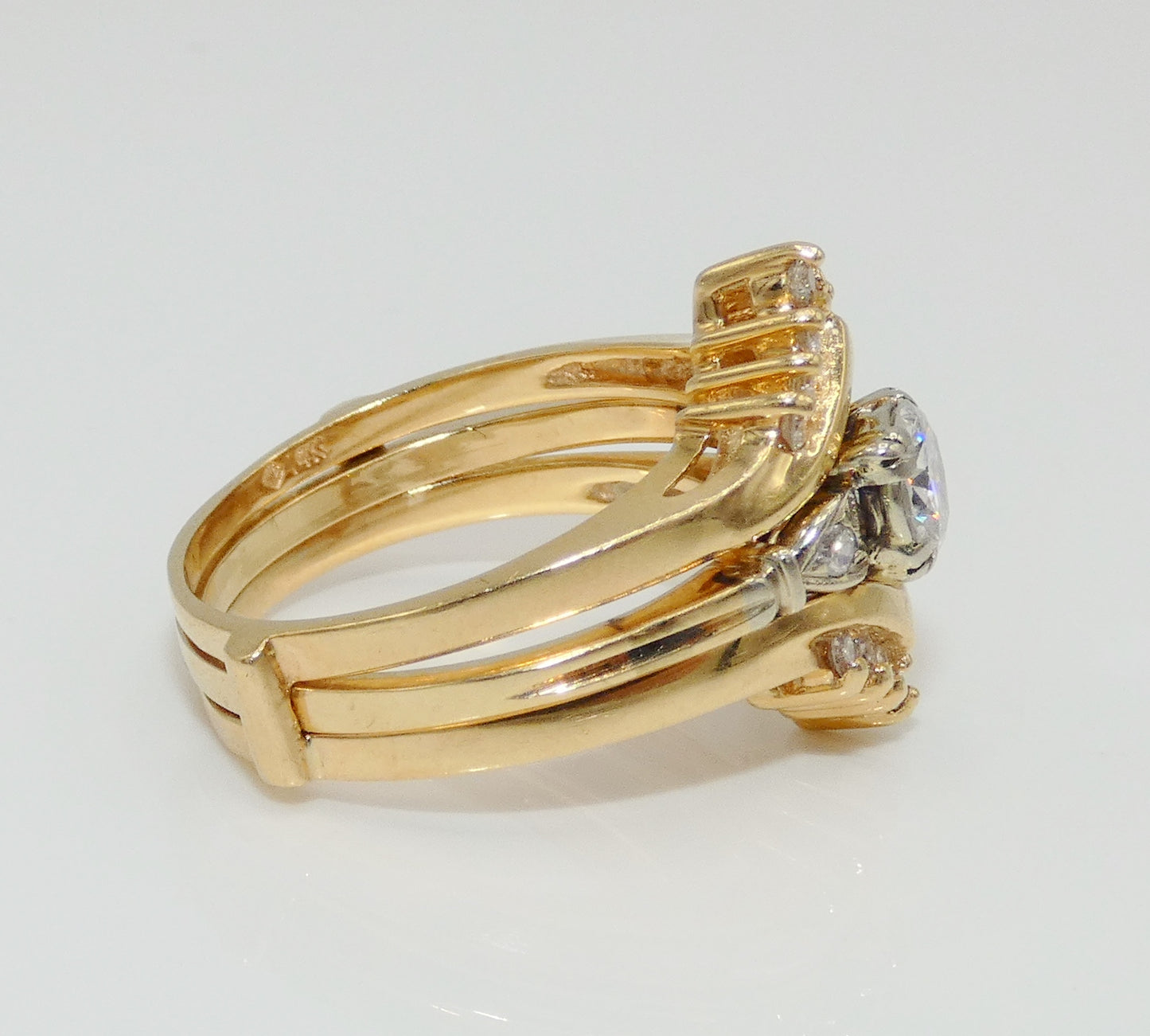 14K Gold 1/2c Diamond Ring with Enhancer