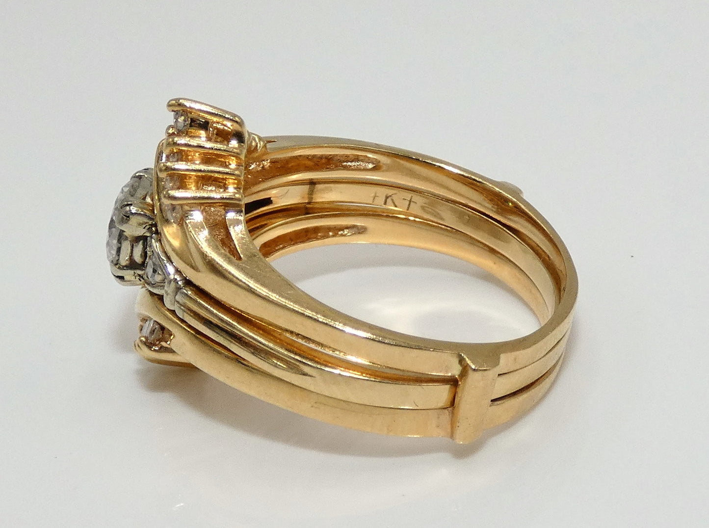 14K Gold 1/2c Diamond Ring with Enhancer