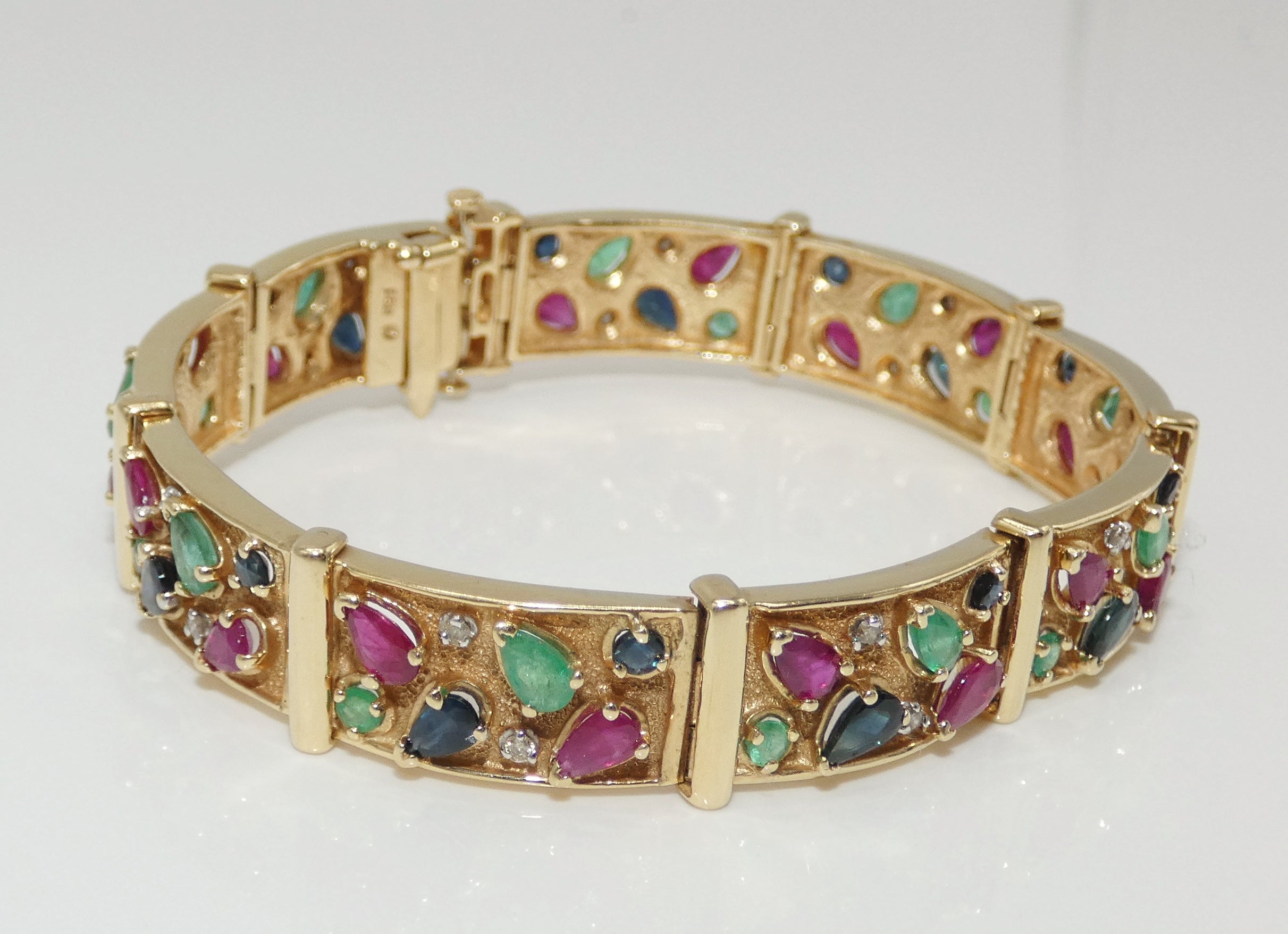 14k Gold Ruby And Pearl Bracelet - 001-330-00247