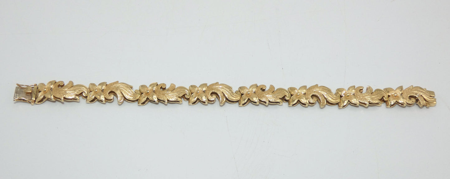 14K Gold Floral Bracelet
