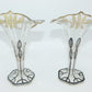 Art Deco Jack in the Pulpit Silver Deposit Pair of Vases