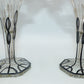 Art Deco Jack in the Pulpit Silver Deposit Pair of Vases