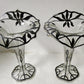 Art Deco Jack in the Pulpit Silver Deposit Pair of Vases