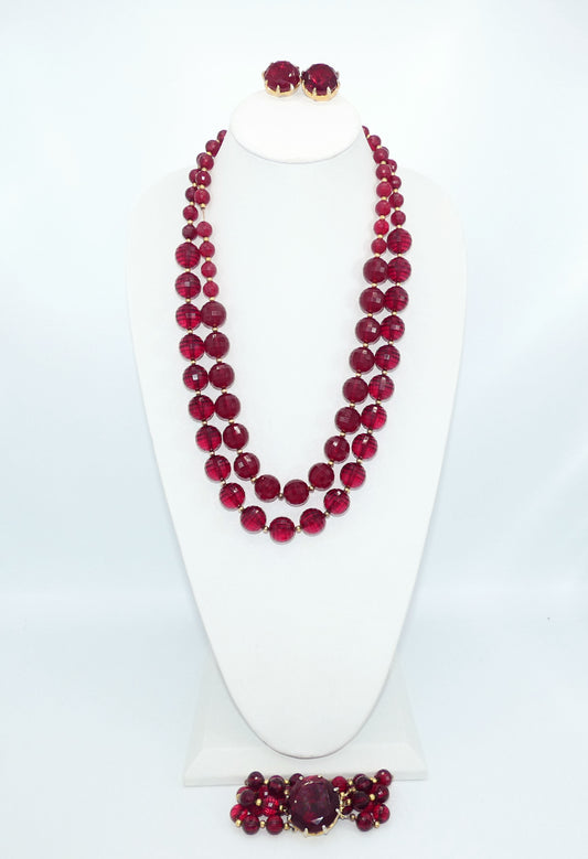 Cherry Amber Bead Parure Set